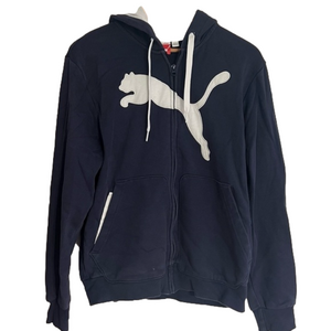 Puma Zippered Men’s Size Small Navy White Hoodie